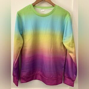 Vibrant gradient sweater crewneck multicolor